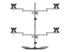 StarTech.com Desktop Quad Monitor Stand, Ergonomic VESA 4 Monitor Arm (2x2) up to 32", Free Standing Articulating Universal Pole Mount, Height Adjustable/Tilt/Swivel/Rotate, Silver - Back