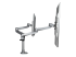 StarTech.com Desk Mount Dual Monitor Arm, Premium Articulating Monitor Arm, up to 27" VESA Mount Displays, Height Adjustable Monitor Mount, Rotating/Swivel/Tilt, Desk Clamp/Grommet, Silver - Left side