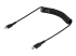 StarTech.com 50cm/20in USB C to Lightning Cable, MFi Certified, Coiled iPhone Charger Cable, Black, Durable and Flexible TPE Jacket Aramid Fiber, Heavy Duty Coil Charging Cable - Right-angle