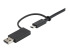 StarTech.com 3ft (1m) USB C Cable w/ USB-A Adapter Dongle, Hybrid 2-in-1 USB C Cable w/ USB-A | USB-C to USB-C (10Gbps/100W PD), USB-A to USB-C (5Gbps), USB-A Host to USB-C DisplayLink Dock - Close up