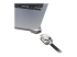Compulocks Ledge Lock Adapter for MacBook Air 13" M2-M4 with Keyed Lock Silver - Close up
