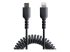 StarTech.com 50cm/20in USB C to Lightning Cable, MFi Certified, Coiled iPhone Charger Cable, Black, Durable and Flexible TPE Jacket Aramid Fiber, Heavy Duty Coil Charging Cable - Front
