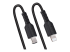 StarTech.com 50cm/20in USB C to Lightning Cable, MFi Certified, Coiled iPhone Charger Cable, Black, Durable and Flexible TPE Jacket Aramid Fiber, Heavy Duty Coil Charging Cable - Left-angle