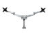 StarTech.com Desk Mount Dual Monitor Arm, Premium Articulating Monitor Arm, up to 27" VESA Mount Displays, Height Adjustable Monitor Mount, Rotating/Swivel/Tilt, Desk Clamp/Grommet, Silver - Front