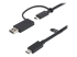 StarTech.com 3ft (1m) USB C Cable w/ USB-A Adapter Dongle, Hybrid 2-in-1 USB C Cable w/ USB-A | USB-C to USB-C (10Gbps/100W PD), USB-A to USB-C (5Gbps), USB-A Host to USB-C DisplayLink Dock - Right-angle