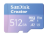 SanDisk Creator - Flash memory card (microSDXC to SD adapter included) - Front
