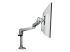 StarTech.com Desk Mount Dual Monitor Arm, Premium Articulating Monitor Arm, up to 27" VESA Mount Displays, Height Adjustable Monitor Mount, Rotating/Swivel/Tilt, Desk Clamp/Grommet, Silver - Left side