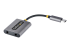 StarTech.com USB-C Headphone Splitter, USB Type C Dual Headset Adapter w/Microphone Input, USB C to 3.5mm Adapter/Earphone Dongle, USB C to Audio Jack/Aux Output - Left-angle