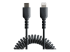 StarTech.com 50cm/20in USB C to Lightning Cable, MFi Certified, Coiled iPhone Charger Cable, Black, Durable and Flexible TPE Jacket Aramid Fiber, Heavy Duty Coil Charging Cable - Close up